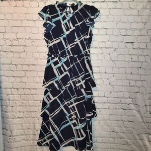 Julia Jordan Size 6 Navy Tiered Dress